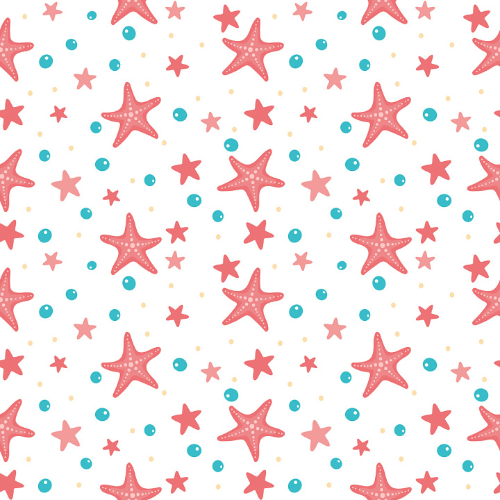 Pattern Featuring Playful Pink Starfish Motifs seamless PBR texture preview