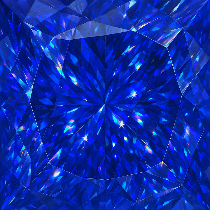 Tanzanite Faceted Gem With Prismatic Refraction And Gemstone Facets seamless PBR texture preview