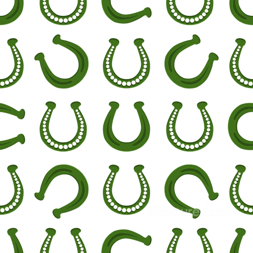 with Stylized Green Horseshoe Pattern on White Background seamless St patrick digital paper bundle PBR texture