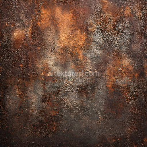 Seamless 3D Rusty Metal PBR Texture Featuring Cracks, Holes, and Rough Surface