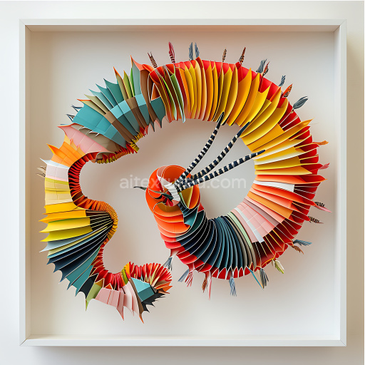 Seamless 3D PBR Texture of Colorful Centipede-Inspired Segmented Scales