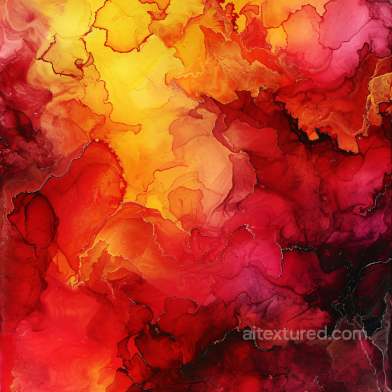 Alcohol Ink PBR Texture Featuring Fiery Red and Orange Fluid Waves Alcohol ink texture preview