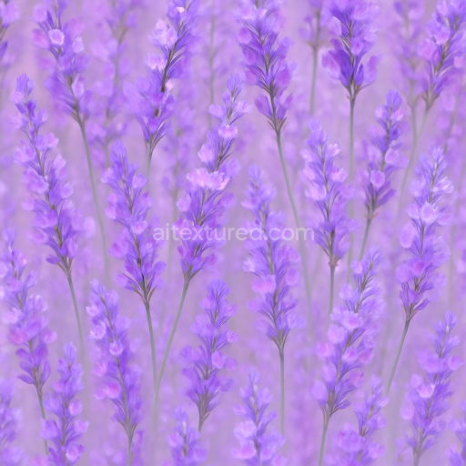 Seamless 3d texture pbr 8k of fragrant lavender sprigs with detailed flower softness and color gradients