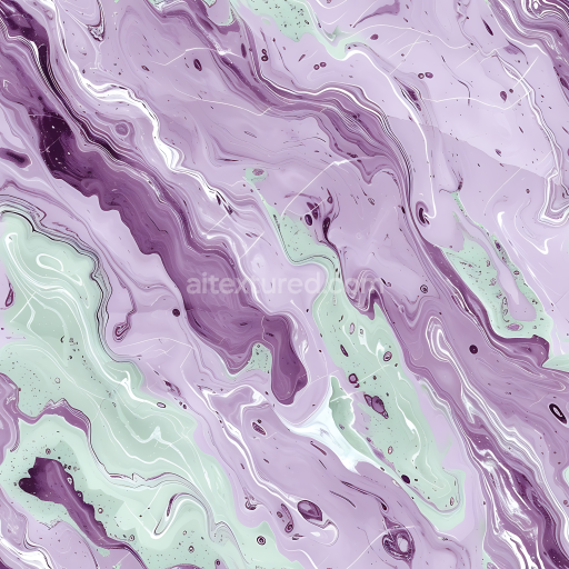 Seamless 3D Lavender and Pistachio Marble PBR Texture with Pastel Swirls