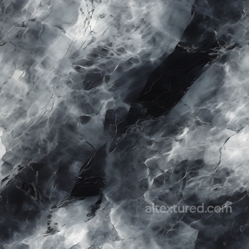 Gray and Black Marble PBR Texture with Chaotic Veins and Glossy Finish seamless Marble PBR texture