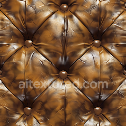 seamless Seamless 3D Quilted Aged Brown Leather PBR Texture with Wrinkled Patina texture 8k free download PBR