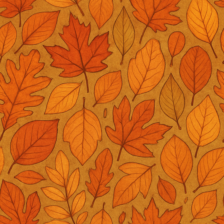 Patterned Autumn Leaves seamless PBR texture preview
