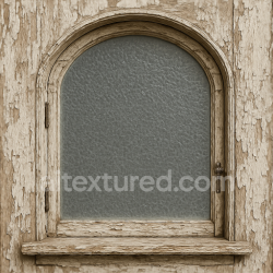 seamless Seamless 8k PBR 3d texture of arched window with textured glass and peeling paint on old wood grain texture 8k free download PBR