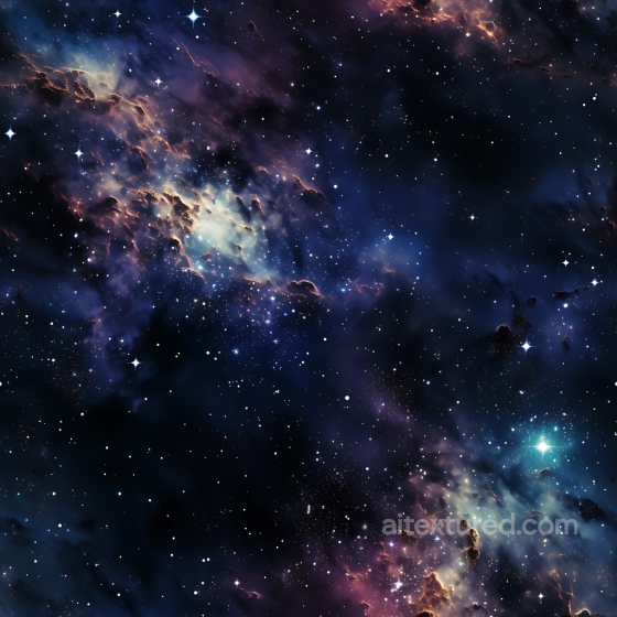 Space PBR Texture Featuring a Starry Nebula with Glowing Cosmic Clouds Star, space, planets texture preview