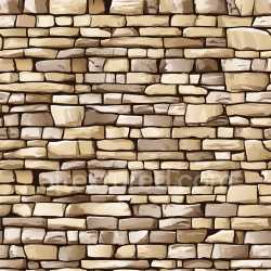 seamless Seamless 3D cracked stone wall PBR texture with beige and brown irregular stones texture 8k free download PBR