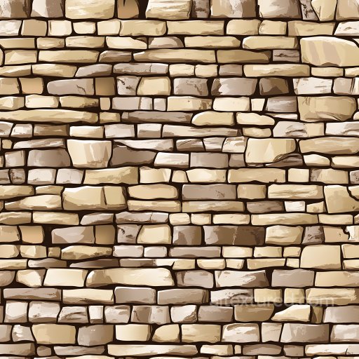 cracked stone wall PBR texture with beige and brown irregular stones seamless Brick PBR texture