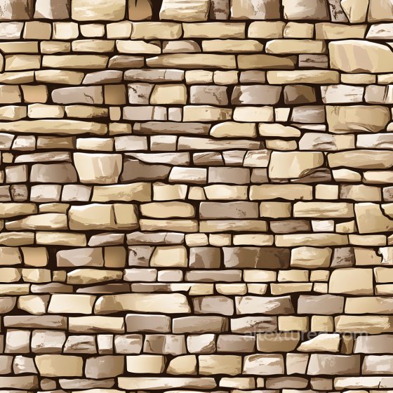 cracked stone wall PBR texture with beige and brown irregular stones Brick texture preview