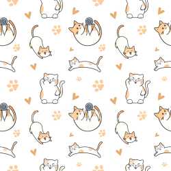 Pattern Bundle - Seamless 3D Pattern PBR Texture Featuring Playful Cartoon Cats and Heart Motifs texture preview