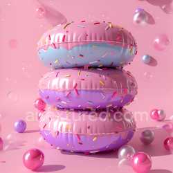 seamless Seamless 3D Inflated Vinyl Donut Texture with Colorful Sprinkles texture 8k free download PBR