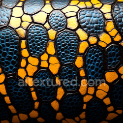seamless Seamless 3D Skin PBR Texture Featuring Stylized Reptilian Blue and Yellow Scales texture 8k free download PBR