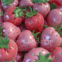 seamless Seamless 3D Inflated Toy Strawberry PBR Texture with Glossy Red Surface texture 8k free download PBR