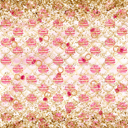 seamless Seamless 3D PBR texture of golden glitter with pink Christmas ornament pattern texture 8k free download PBR