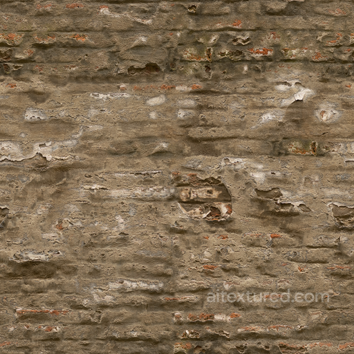 Rough Plaster Brick - Plaster Brick Rough Uneven Weathered Plaster seamless Brick PBR texture