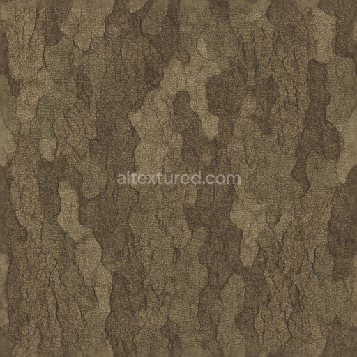 Seamless 3D Texture PBR 8K Bark Texture Nylon Weave Camouflage Fabric