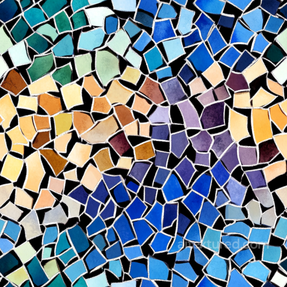 Mosaic PBR Texture of Multicolor Broken Tile Pattern Mosaic texture preview