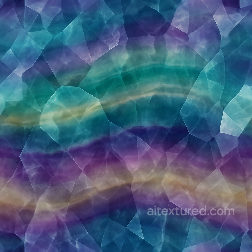 Fluorite Multicolor Crystals With Banded Crystal Zoning And Crystal Transparency Layers seamless Crystals PBR texture