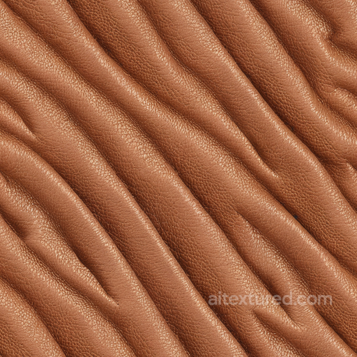 Wrinkled Brown Leather Texture with Fine Pebbled Grain and Natural Folds seamless Leather PBR texture