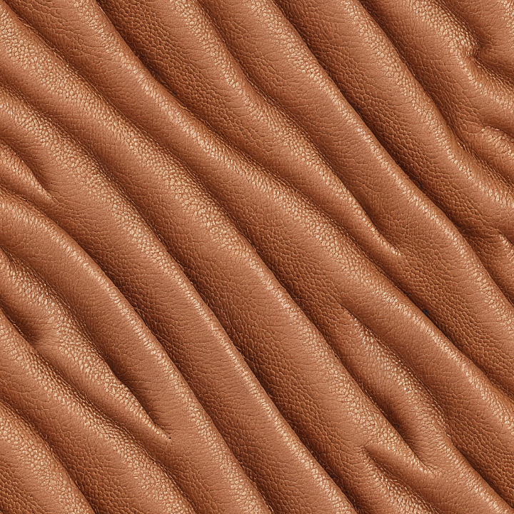 Wrinkled Brown Leather with Fine Pebbled Grain and Natural Folds seamless PBR texture preview