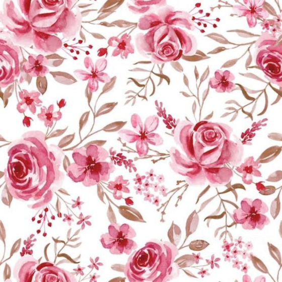Pink Floral Fabric Texture with Watercolor Roses Pattern Pink Flower texture preview