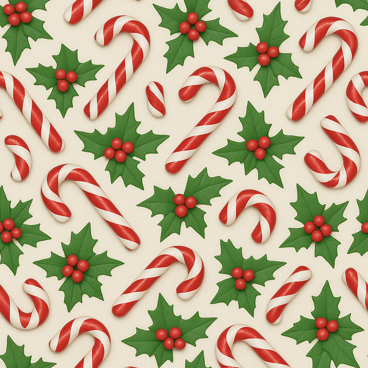 Candy Cane Peppermint Stripes Pattern seamless PBR texture preview