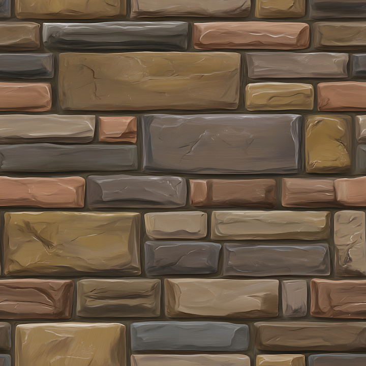 Cracked & Holes of Multicolor Weathered Brick Wall seamless PBR texture preview