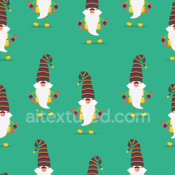 seamless Seamless 3D PBR Texture of Colorful Cartoon Gnome Figures on Green texture 8k free download PBR