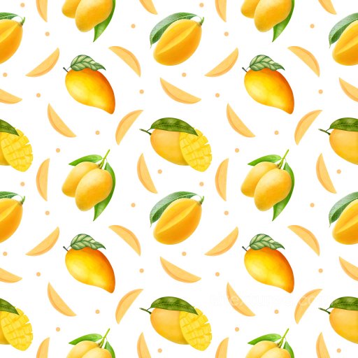 Pattern PBR Texture Featuring Realistic Mango Motifs on White Background seamless Pattern Bundle PBR texture