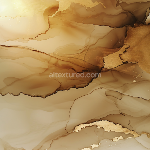 Preview — Seamless 3D Alcohol Ink PBR Texture Featuring Golden Brown Fluid Veins and Soft Transitions