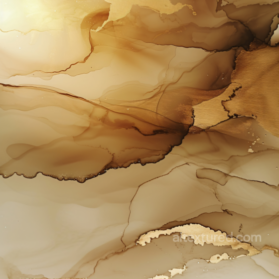 Alcohol Ink PBR Texture Featuring Golden Brown Fluid Veins and Soft Transitions Alcohol ink texture preview