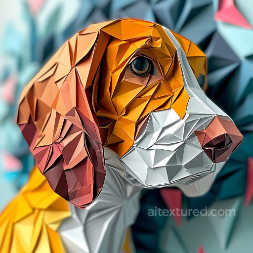 Animal - Seamless 3D PBR Texture Featuring Stylized Low-Poly Basset Fauve de Bretagne Dog Pattern texture preview
