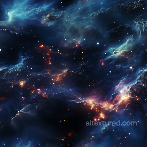 Space PBR Texture Featuring Vibrant Nebula and Starfield seamless Star, space, planets PBR texture