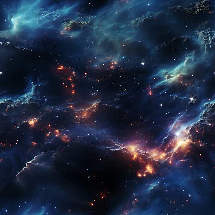 Space Featuring Vibrant Nebula and Starfield seamless PBR texture preview