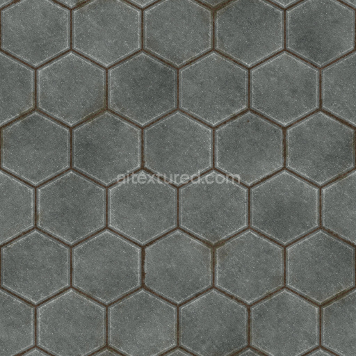 Paving Stones Hexagonal Seamless Tileable Dark Textured Urban Concrete Modern