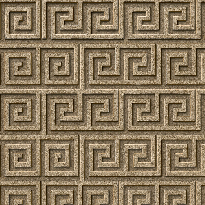 Greek Key Meander Continuous seamless PBR texture preview