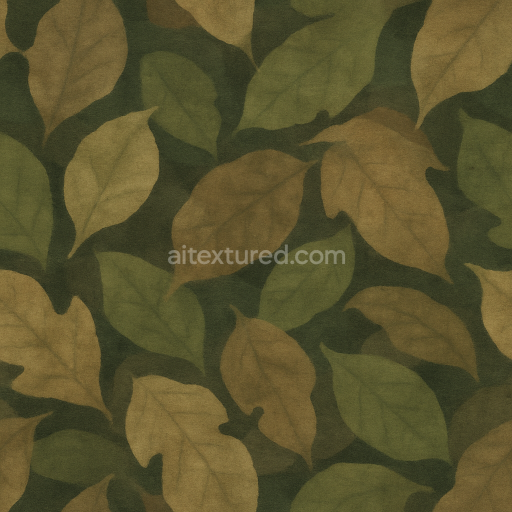 Seamless 3D Texture PBR 8K Jungle Camouflage Leaf Litter Fabric