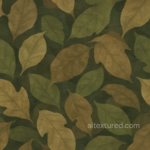 Jungle Camouflage Leaf Litter Fabric seamless Color Camouflage PBR texture