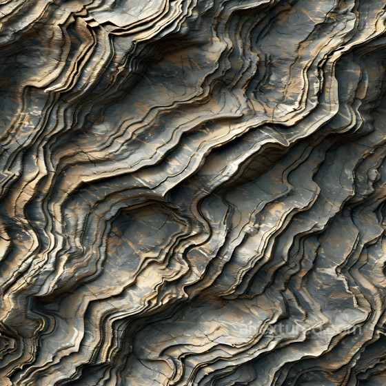 Layered Rock Cliff Wall PBR Texture with Eroded Stratification Stone texture preview