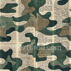 seamless Seamless 3D Vintage Woodland Camouflage PBR Texture with Newspaper Print texture 8k free download PBR