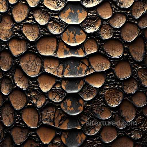 Reptile Skin PBR Texture Featuring Cracked, Glossy Scales seamless Skin PBR texture