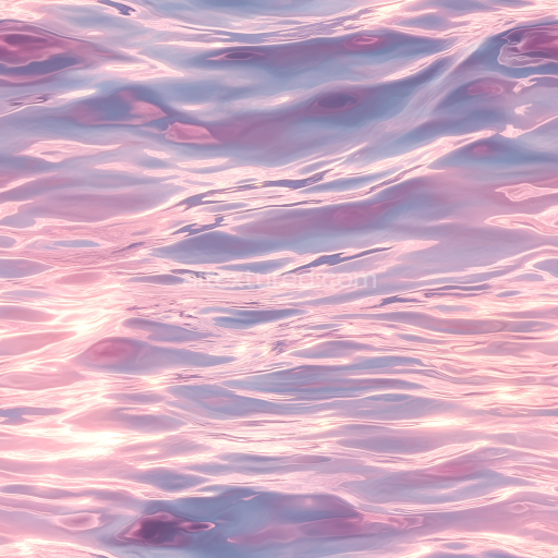 Seamless 3D PBR Texture of Pink Stylized Water Surface with Smooth Wave Patterns