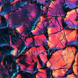 seamless Seamless 3D shattered glass PBR texture with vibrant multicolor cracks and jagged breaks texture 8k free download PBR