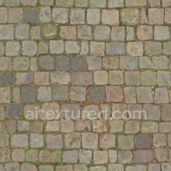 seamless Paving Stones Cobblestone Tileable Surface Weathered Rough Urban Natural Gray texture 8k free download PBR