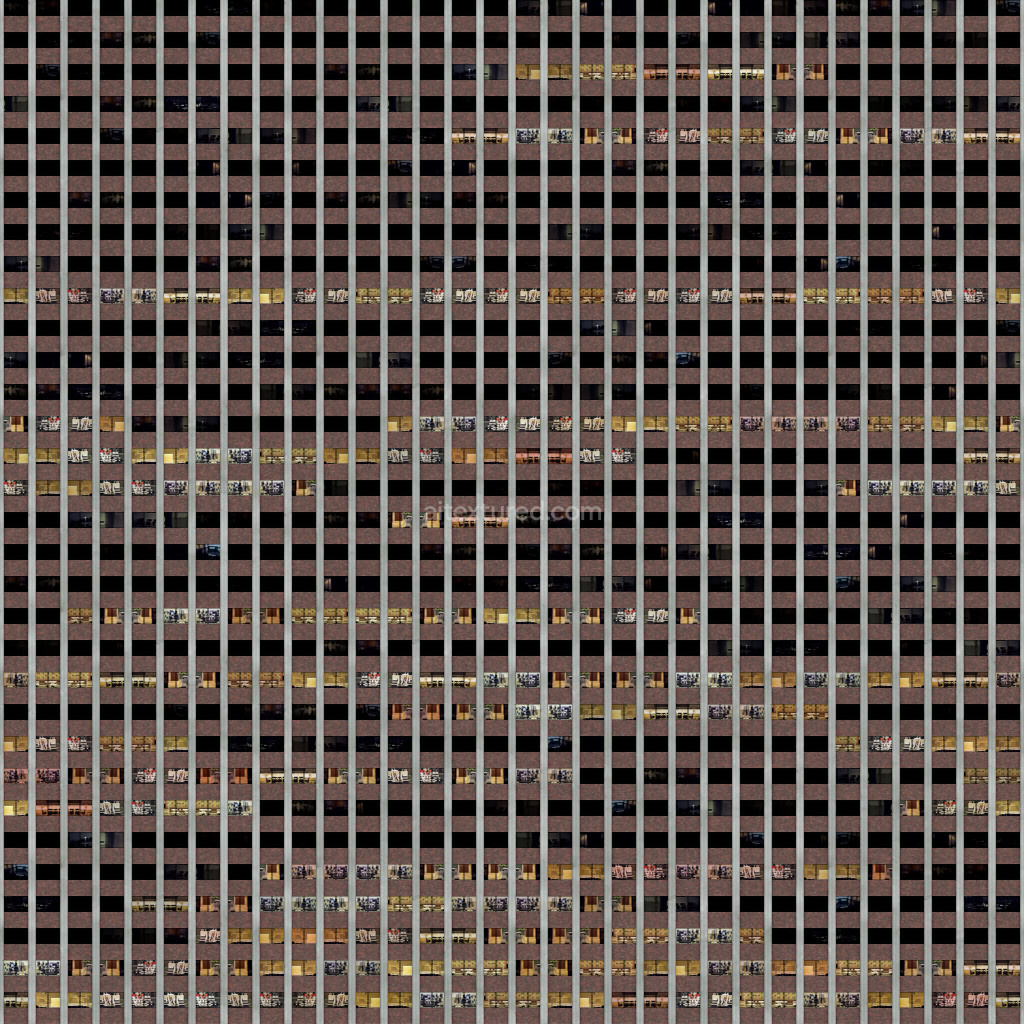 Seamless PBR facade texture featuring urban architectural detail