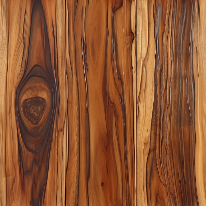 Rustic Acacia Wood Planks with Rich Grain and Knots seamless PBR texture preview