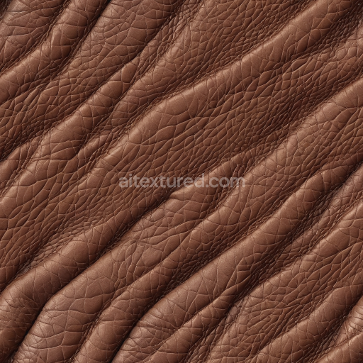 Seamless 3D Wrinkled Crocodile Grain Brown Leather PBR Texture